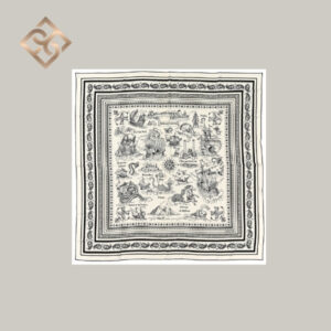 Hermès Tatouages Marins Bandana shawl 140 - blanc / noir