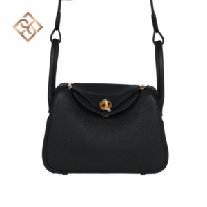 Hermès Mini Lindy Black Clemence Gold Hardware