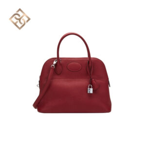 Hermès Bolide 31 Rouge Grenat Clemence Leather Palladium Hardware
