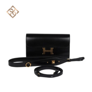 Hermès Constance Wallet To Go Black Box Gold Hardware