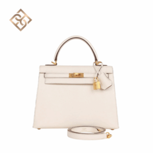 Hermès Kelly Sellier 25 Nata Verso Chevre Brushed Gold Hardware