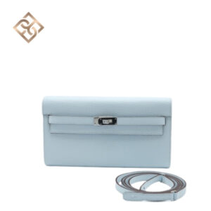 Hermès Kelly To Go Bleu Brume Chèvre Mysore Palladium Hardware