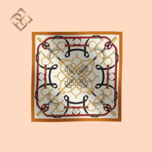 Hermès Eperon D'Or forever scarf 90 - caramel / crème / or