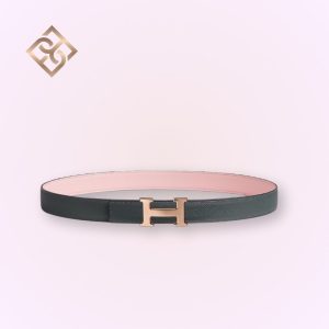 Mini H belt buckle & Reversible leather strap 24 mm Swift& Epsom RGHW