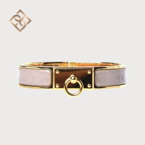 Hermès Enamel Clic Anneau Bracelet PM Marron Glace