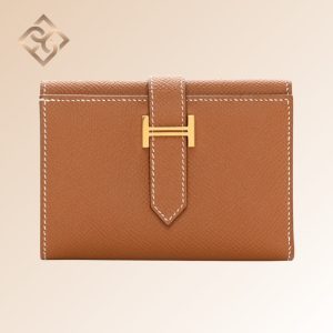 Tri-Fold Compact Bearn Wallet Gold
