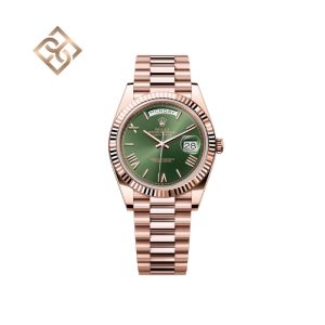 Day Date, Oyster, 40 mm, Everose gold, Olive Green 228235