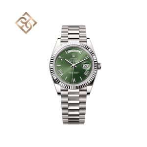 Day-Date 40 Oyster, 40 mm, white gold, Olive green - 228239
