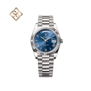 Day-Date 40 Oyster, 40 mm, white gold, Bright blue - 228239