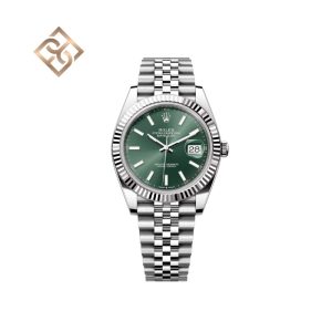 Datejust 41 Oyster, 41 mm, Oystersteel and white gold, Mint green, Jubilee - 126334