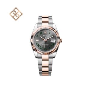 Datejust 41 Oyster, 41 mm, Oystersteel and Everose gold, Slate, Oyster - 126331
