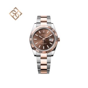 Datejust 41 Oyster, 41 mm, Oystersteel and Everose gold, Chocolate, Oyster - 126331