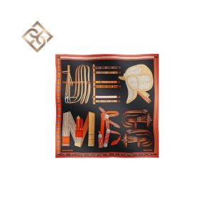 Lettres Equestres Scarf 90 black /orange /brown