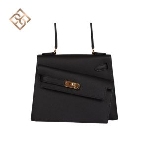 Hermès Kelly Sellier En Desordre 20 Black Epsom Gold Hardware