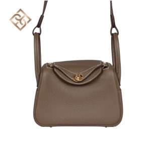 Hermès Lindy Mini Etoupe Clemence Gold Hardware