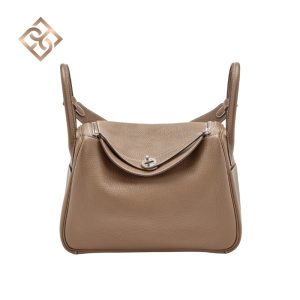 Hermès Lindy 30 Etoupe Clemence Palladium Hardware, 2019