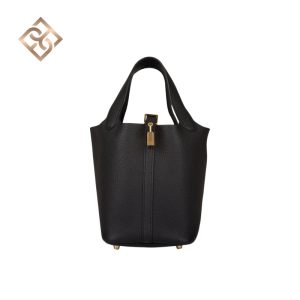 Hermès Picotin Lock 18 Black Clemence Gold Hardware