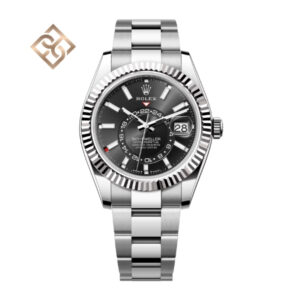 Sky-Dweller Oyster, 42 mm, Oystersteel and white gold, Bright black, Oyster - 336934