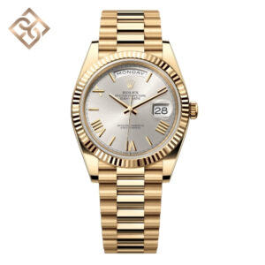 Day Date 40, Oyster, 40 mm, Yellow gold , Silver - 228238