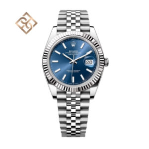 Datejust 41 Oyster, 41 mm, Oystersteel and white gold, Bright blue, Jubilee - 126334