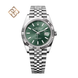 Datejust 41 Oyster, 41 mm, Oystersteel and white gold, Mint green, Jubilee - 126334
