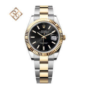 Datejust 41 Oyster, 41 mm, Oystersteel and yellow gold, Bright black, Oyster - 126333