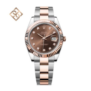 Datejust 41 Oyster, 41 mm, Oystersteel and Everose gold, Chocolate set with diamonds, Oyster - 126331
