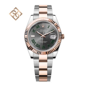 Datejust 41 Oyster, 41 mm, Oystersteel and Everose gold, Slate, Oyster - 126331