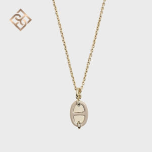 Hermès Mini Maillon Pendant Yellow Gold - Marron Glacé
