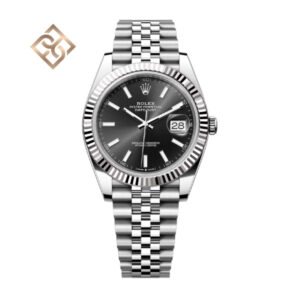 Datejust 41 Oyster, 41 mm, Oystersteel and white gold, Bright black, Jubilee - 126334