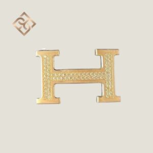 Hermès "Constance" Rose Gold Diamond H belt buckle