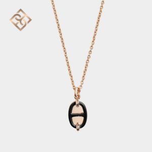 Hermès Mini Maillon Pendant - Rose Gold - Noir