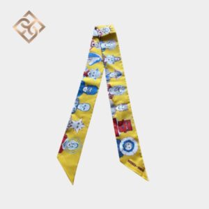 Hermès Silk Dress Code Twilly Jaune Vif Rouge