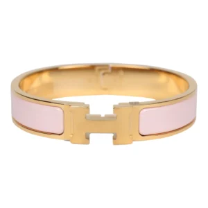 Hermès Beige Nacre Clic Clac H Bracelet PM GHW
